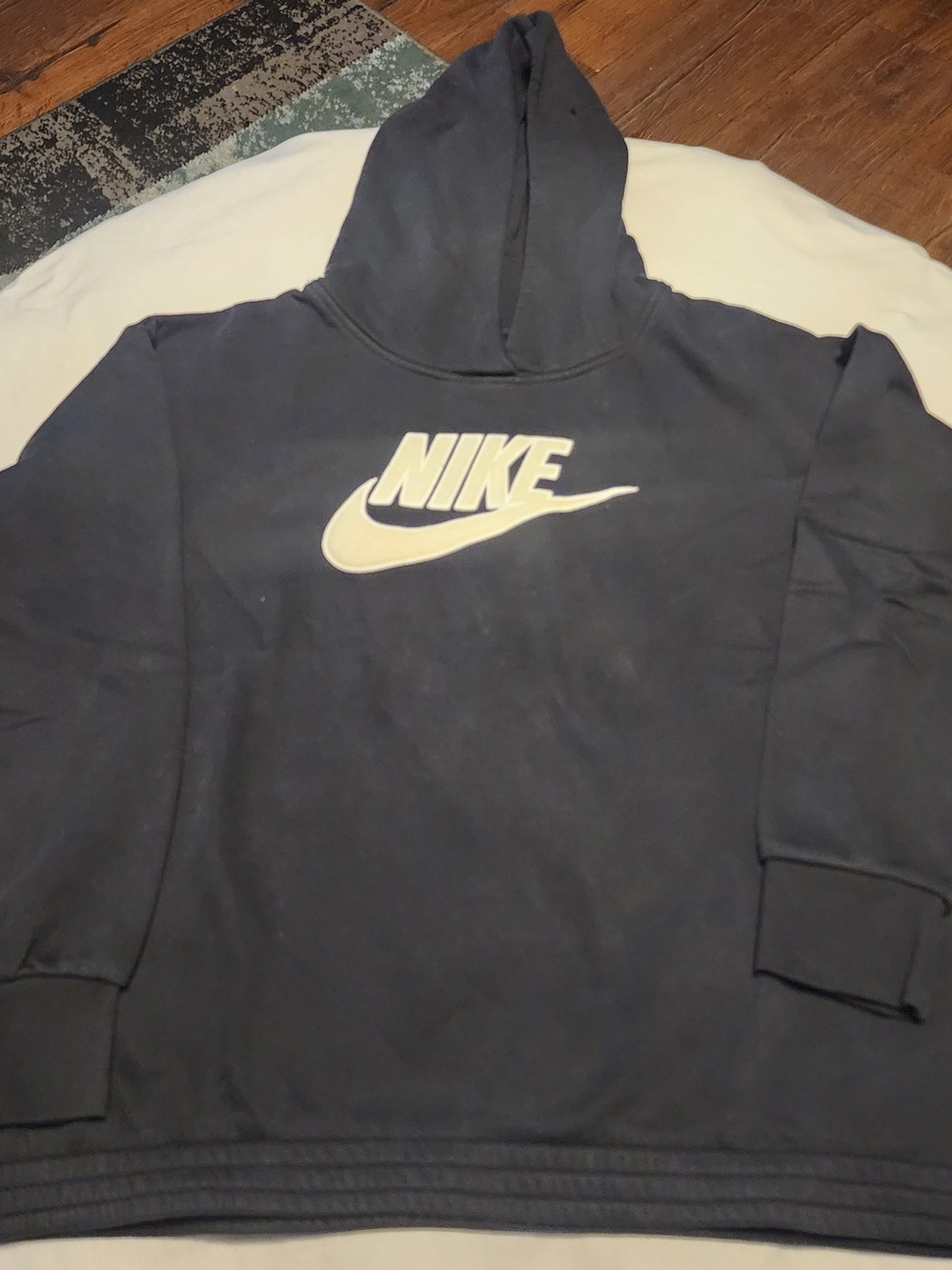 Nike Dark Blue Hoodie with White Logo